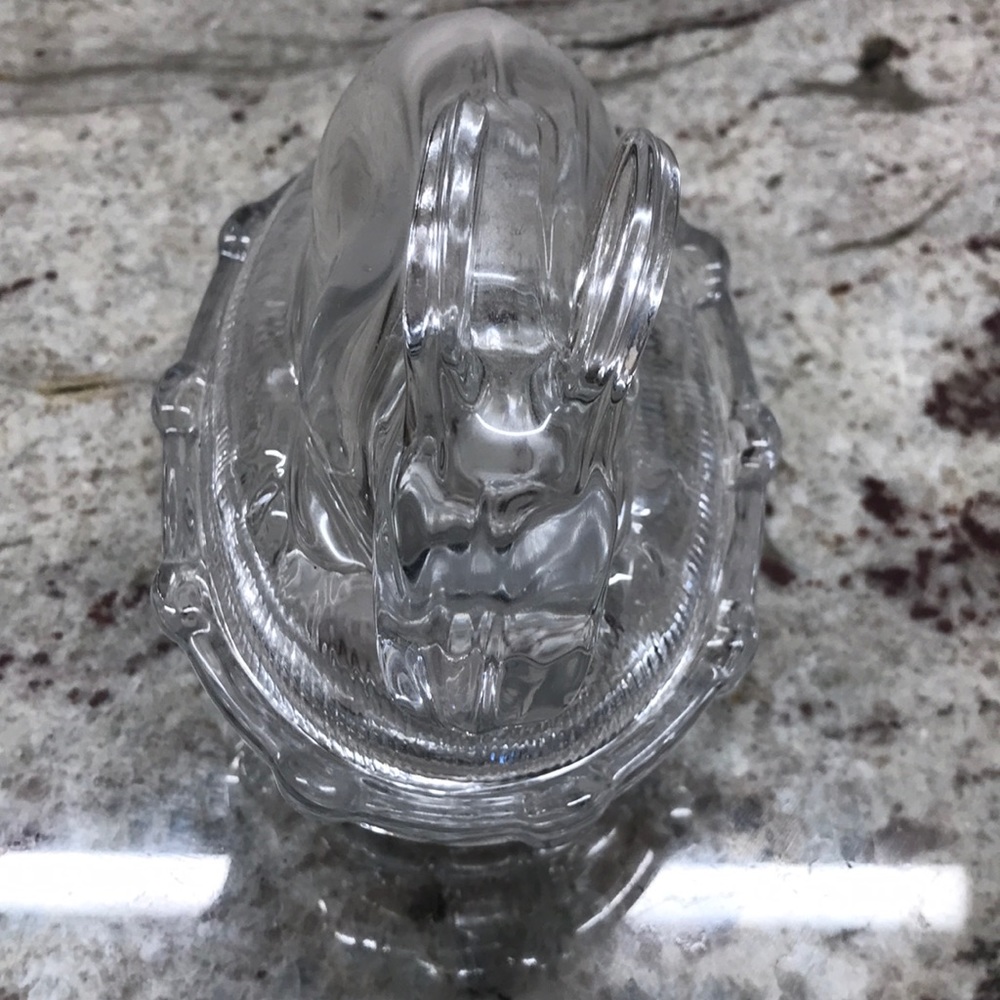 Vintage Glass Bunny Candy Canister